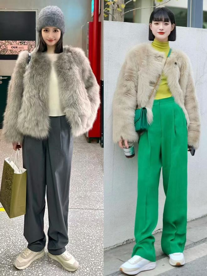 街的“皮草+运动鞋”却个个洋气又好看J9国际集团上海女生是真会穿！满大(图7)